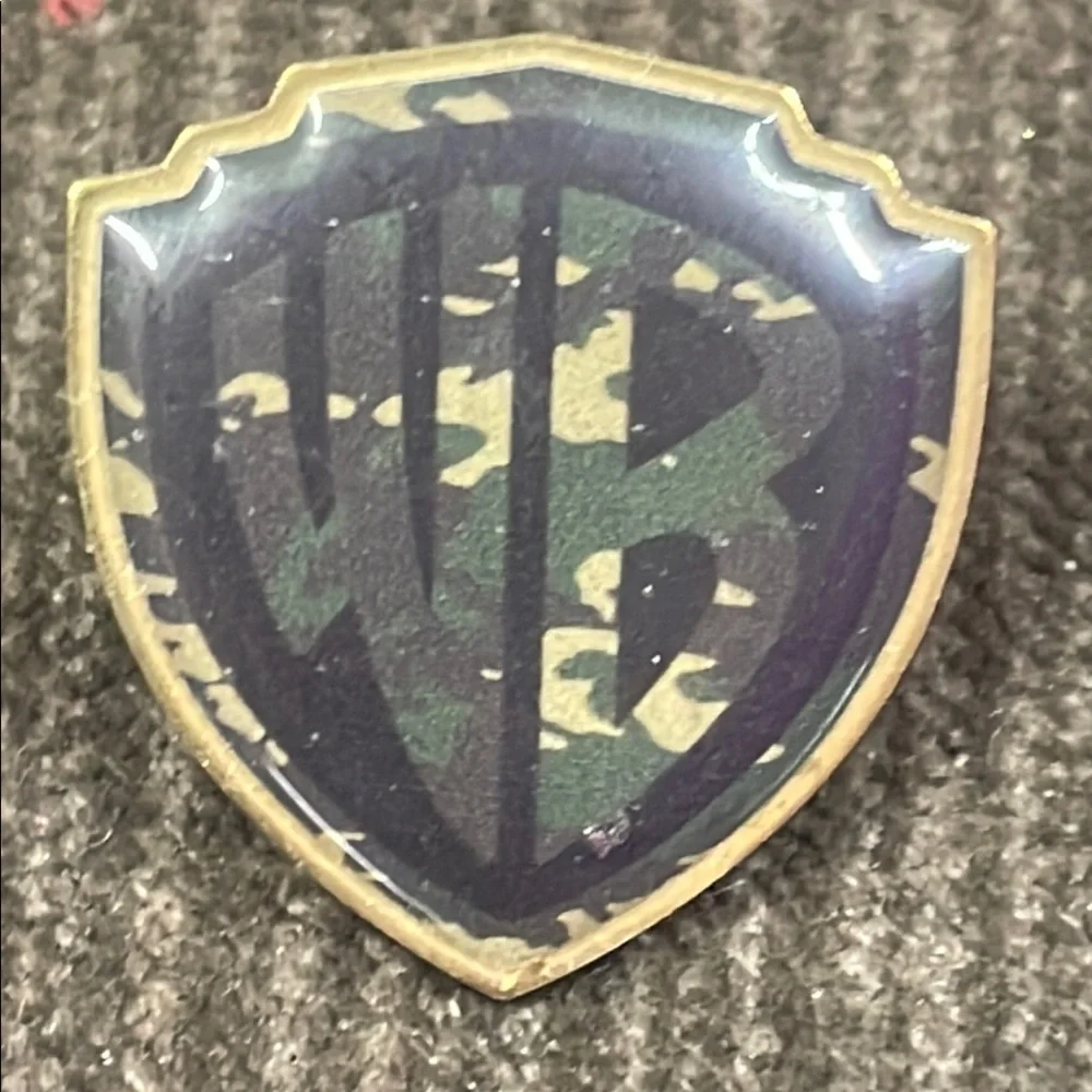 Rare Warner Bros. Gold and Green Shield Collectible Pin - Picture 1 of 3